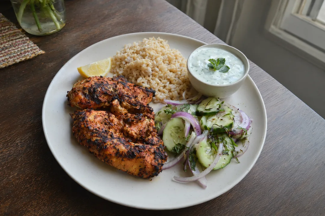 Air fryer tandoori chicken plate